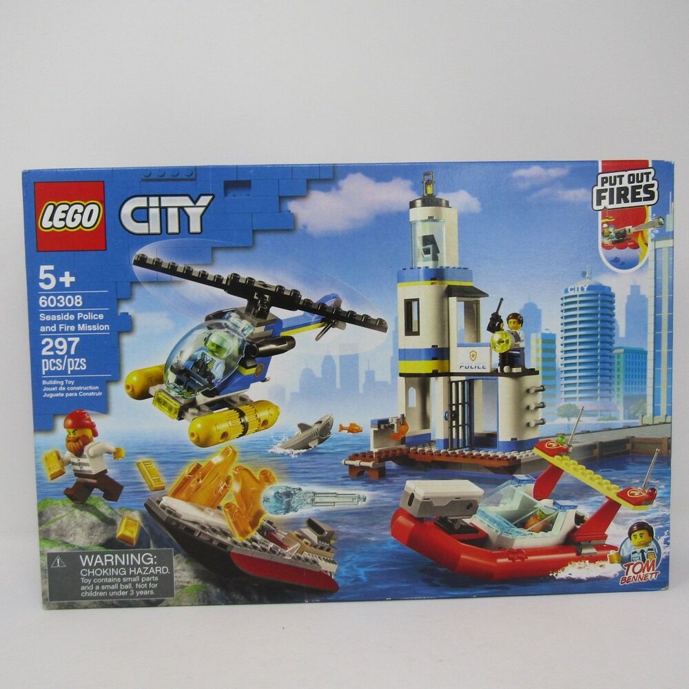 LEGO City 60308 Seaside Police and Fire Mission Set NEW Sealed Box 297 Pcs